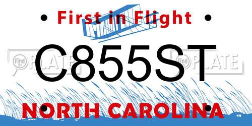 C855ST North Carolina License Plate