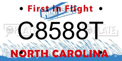 C8588T North Carolina License Plate