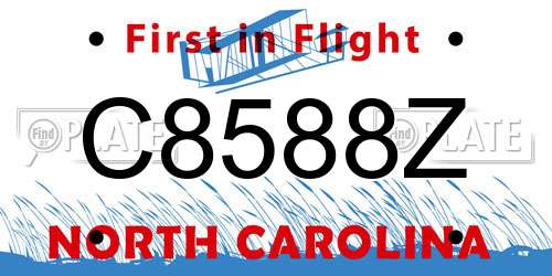 C8588Z North Carolina License Plate