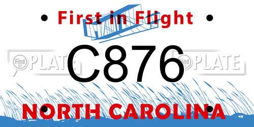 C876 North Carolina License Plate