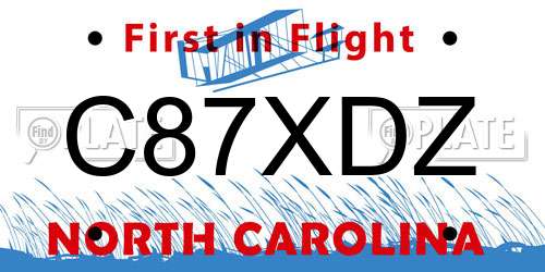 C87XDZ North Carolina License Plate