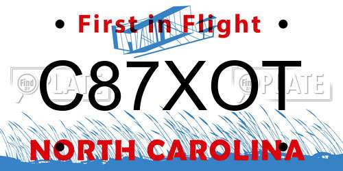 C87XOT North Carolina License Plate