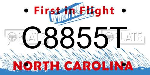 C8855T North Carolina License Plate