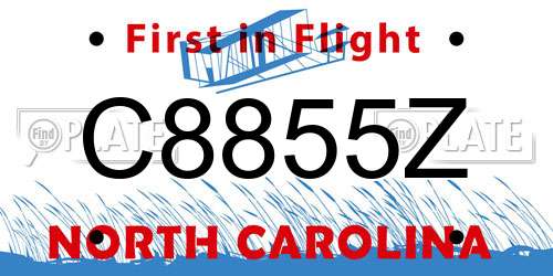 C8855Z North Carolina License Plate