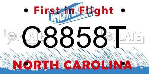C8858T North Carolina License Plate
