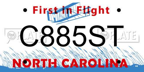 C885ST North Carolina License Plate