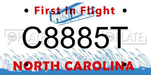 C8885T North Carolina License Plate