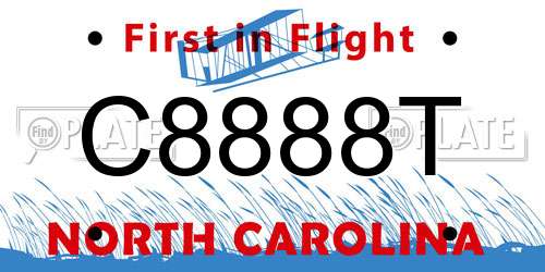 C8888T North Carolina License Plate