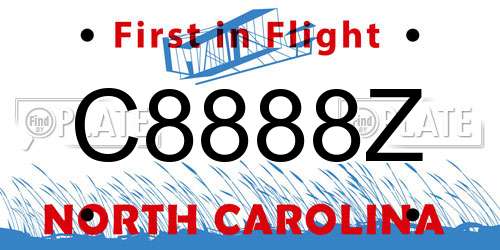 C8888Z North Carolina License Plate