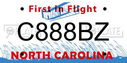 C888BZ North Carolina License Plate