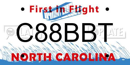 C88BBT North Carolina License Plate