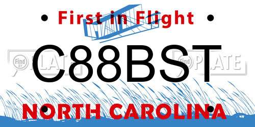 C88BST North Carolina License Plate