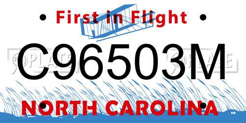 C96503M North Carolina License Plate