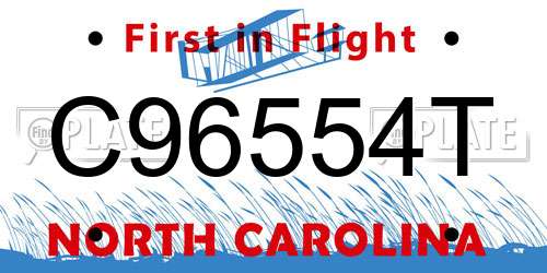 C96554T North Carolina License Plate