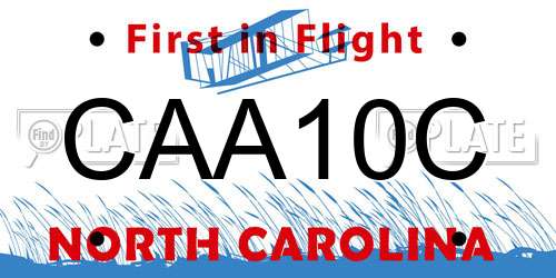 CAA10C North Carolina License Plate