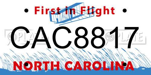 CAC8817 North Carolina License Plate