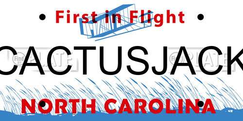 CACTUSJACK North Carolina License Plate