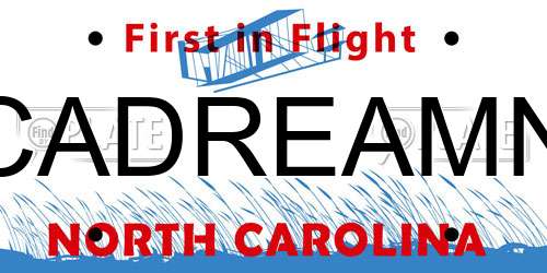 CADREAMN North Carolina License Plate