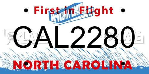 CAL2280 North Carolina License Plate