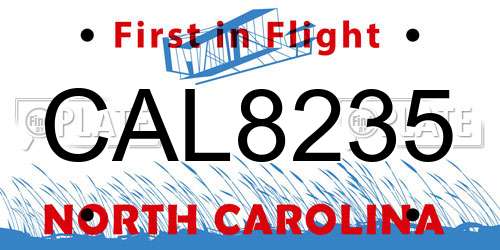 CAL8235 North Carolina License Plate