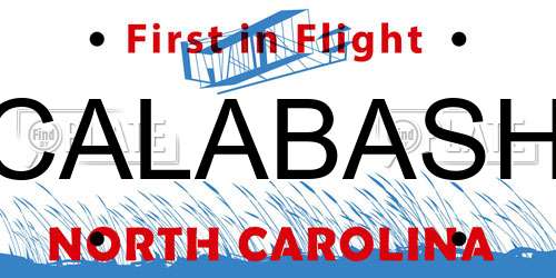 CALABASH North Carolina License Plate