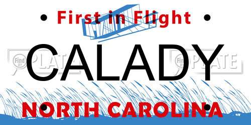 CALADY North Carolina License Plate