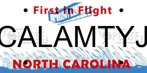CALAMTYJ North Carolina License Plate