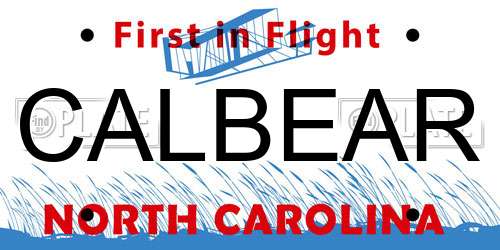 CALBEAR North Carolina License Plate
