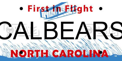 CALBEARS North Carolina License Plate