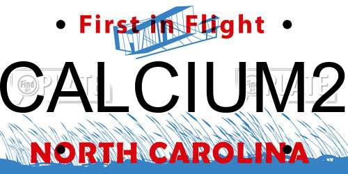 CALCIUM2 North Carolina License Plate