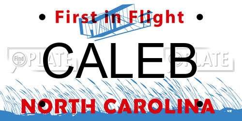 CALEB North Carolina License Plate