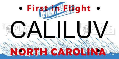 CALILUV North Carolina License Plate