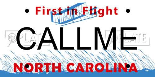CALLME North Carolina License Plate