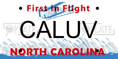 CALUV North Carolina License Plate