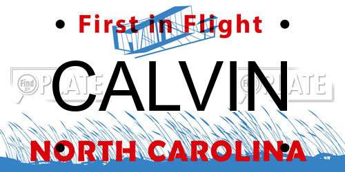 CALVIN North Carolina License Plate