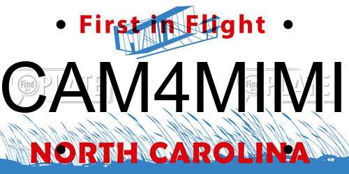 CAM4MIMI North Carolina License Plate