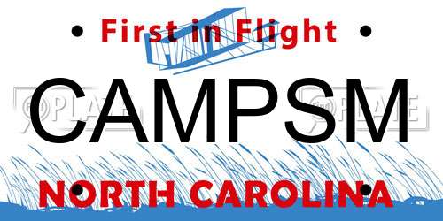 CAMPSM North Carolina License Plate