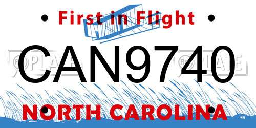 CAN9740 North Carolina License Plate