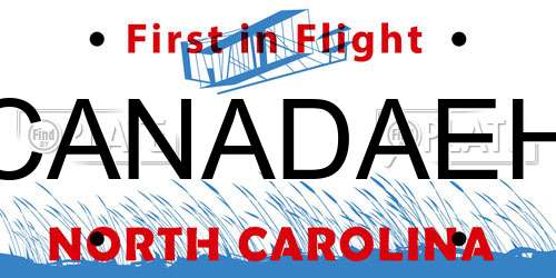 CANADAEH North Carolina License Plate