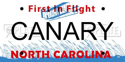 CANARY North Carolina License Plate