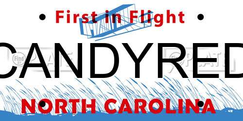 CANDYRED North Carolina License Plate