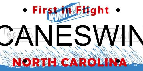 CANESWIN North Carolina License Plate