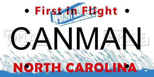 CANMAN North Carolina License Plate