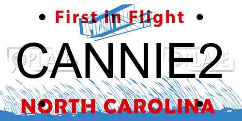 CANNIE2 North Carolina License Plate