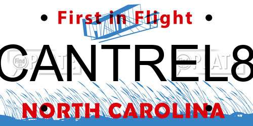 CANTREL8 North Carolina License Plate