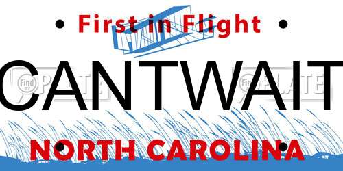 CANTWAIT North Carolina License Plate