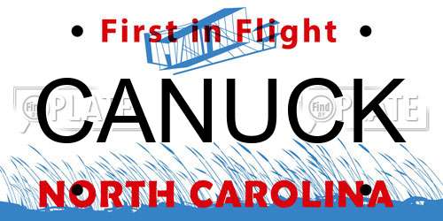 CANUCK North Carolina License Plate