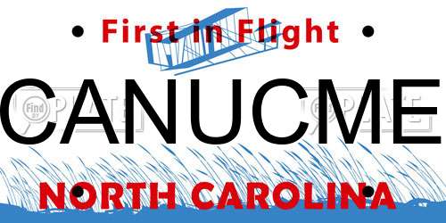CANUCME North Carolina License Plate