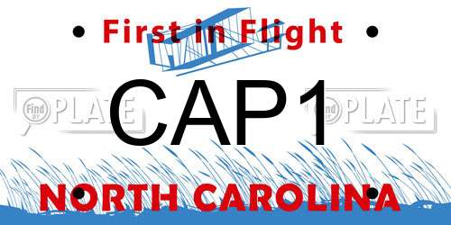 CAP1 North Carolina License Plate