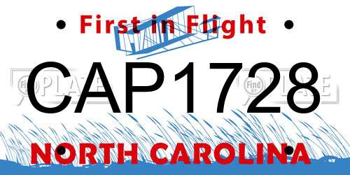 CAP1728 North Carolina License Plate